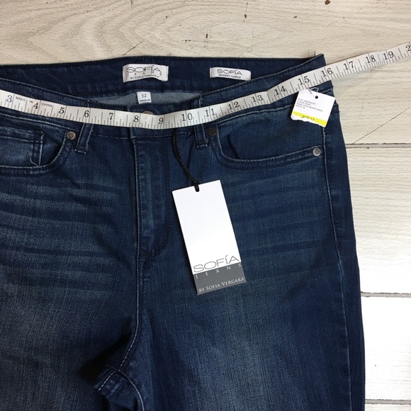 Sofia Vergara Women Mid Rise Skinny Ankle Blue Jeans SZ 12 NWT - Picture 6 of 11